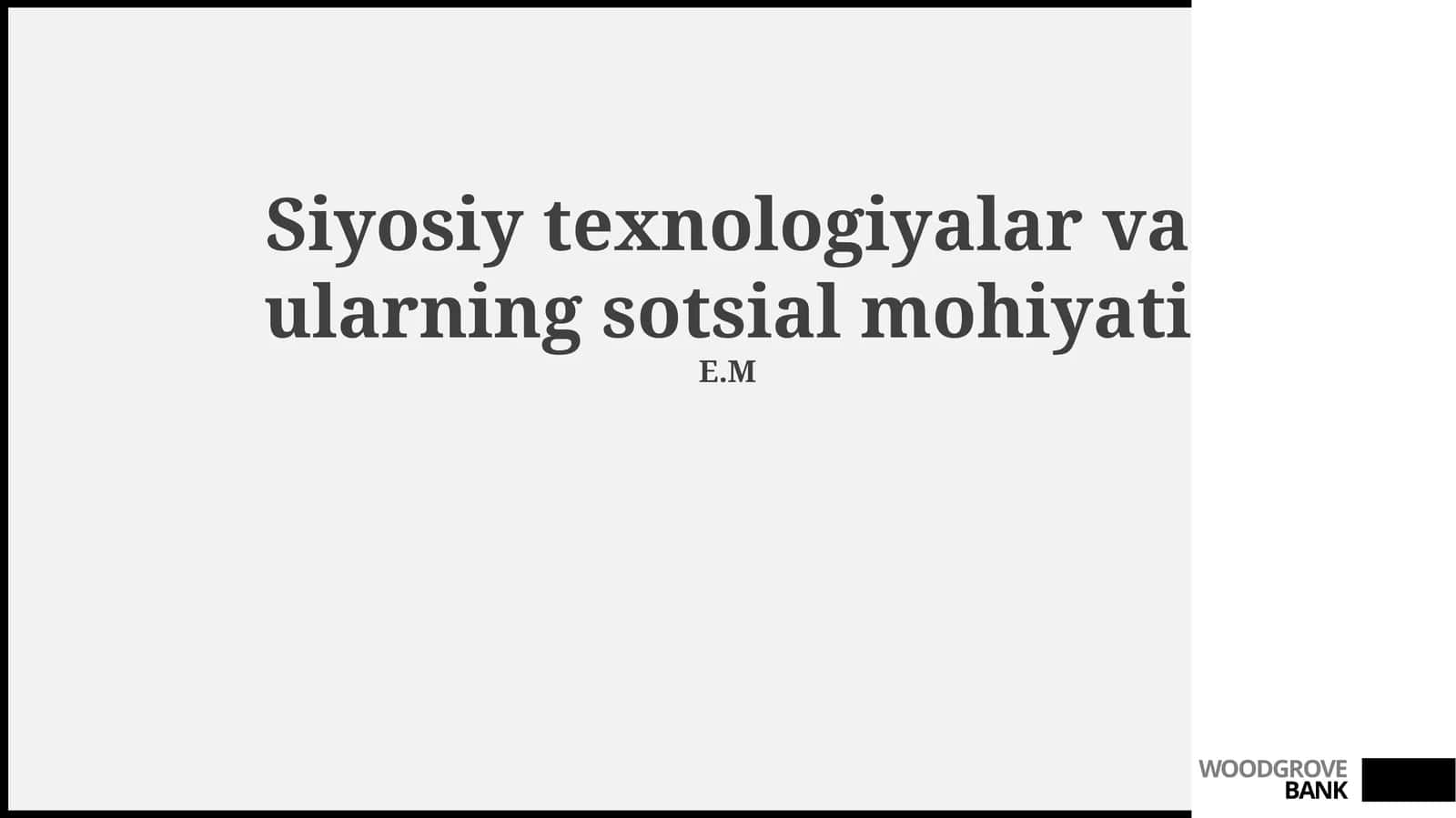 Siyosiy texnologiyalarning ta'rifi va evolyutsiyasi 1