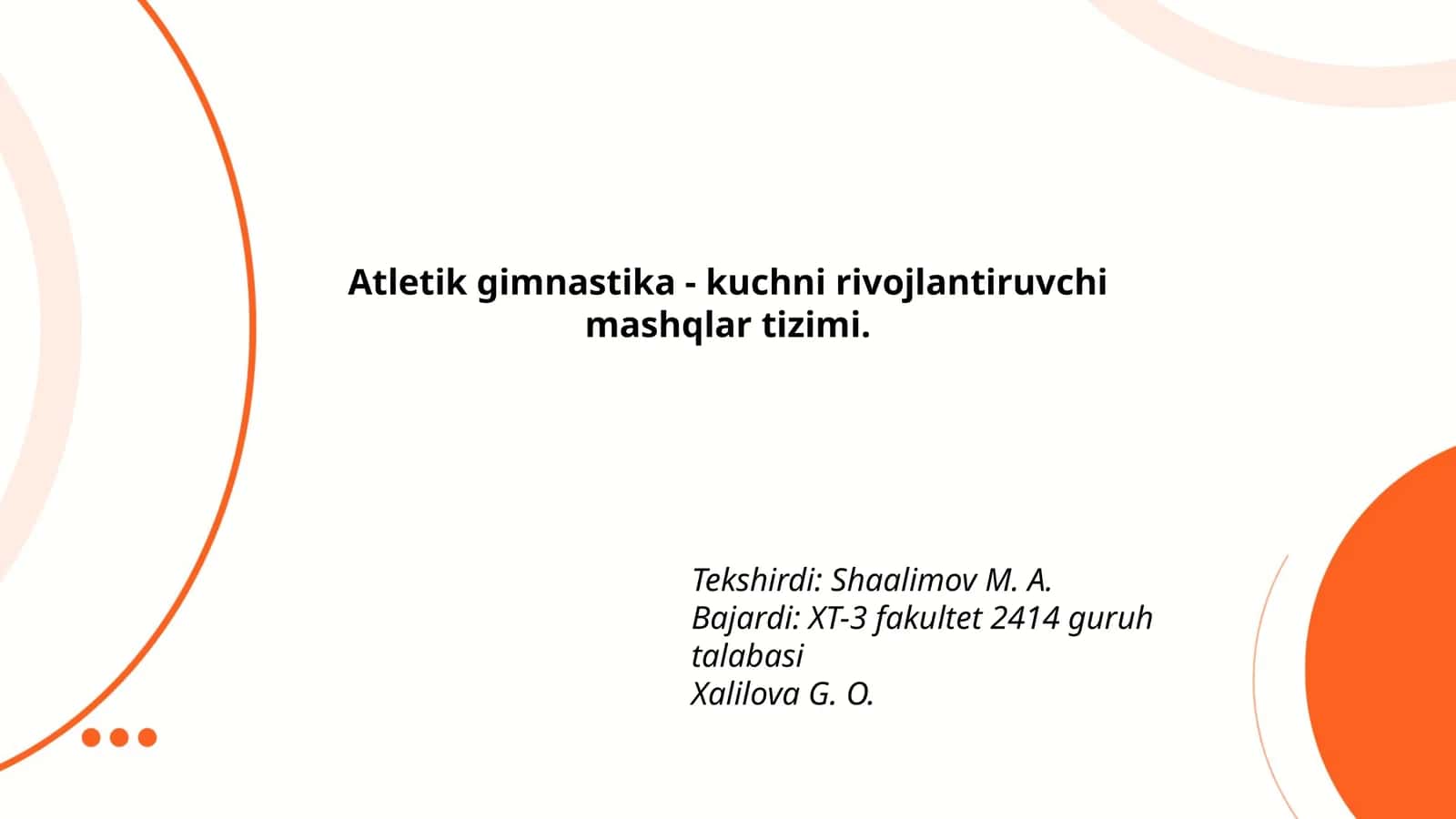 Atletik gimnastika - kuchni rivojlantiruvchi mashqlar tizimi 1