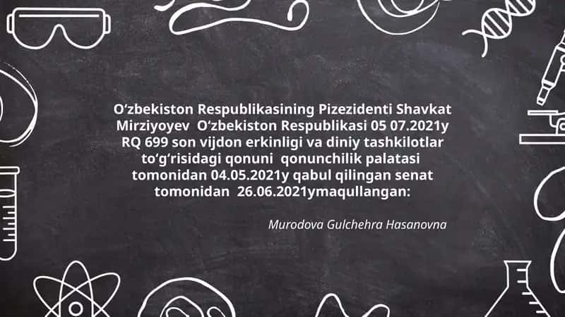 Vijdon erkinligi va diniy tashkilotlar to'g'risida 1