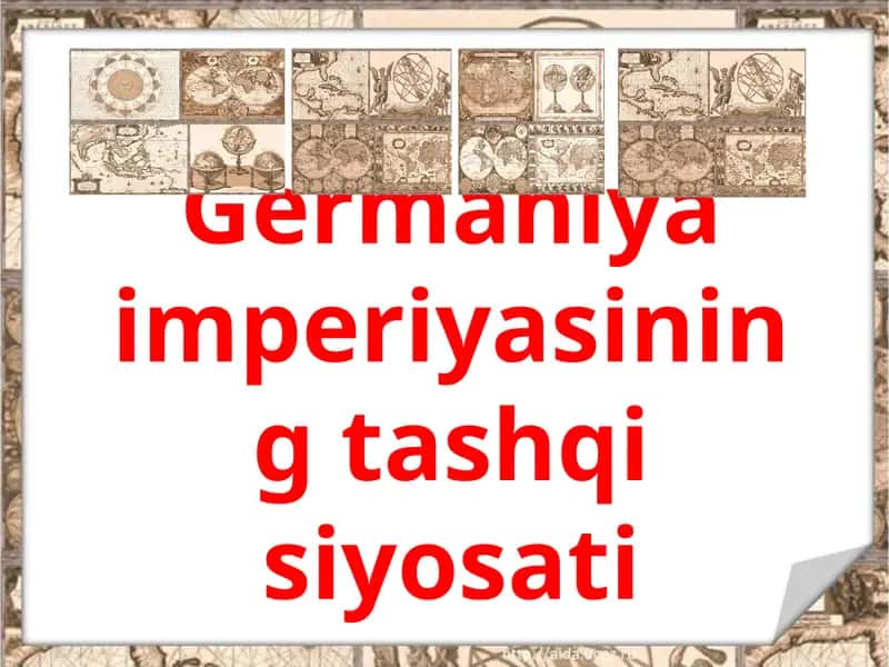 Germaniya imperiyasining tashqi siyosati 1