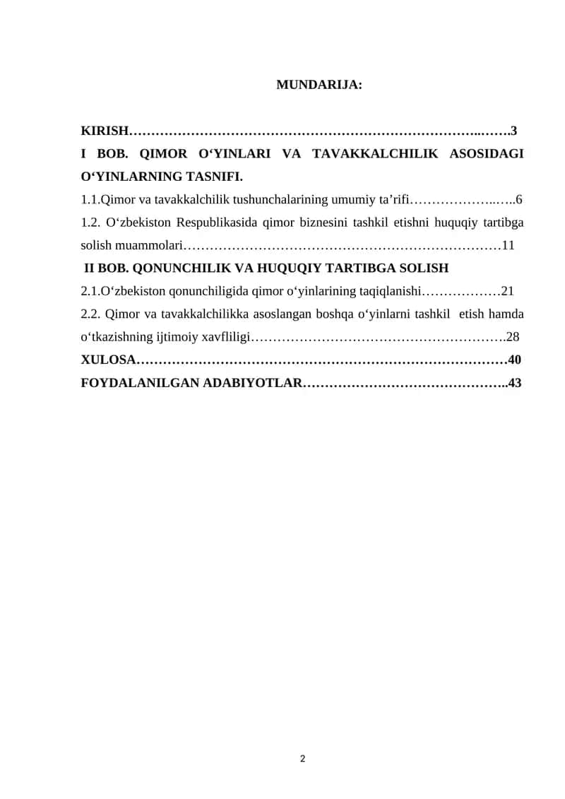 Qimor va tavakkalchilikka asoslangan boshqa o'yinlarni o'tkazishni fuqarolik-huquqiy tartibga solishning o'ziga xos xususiyatlar 1