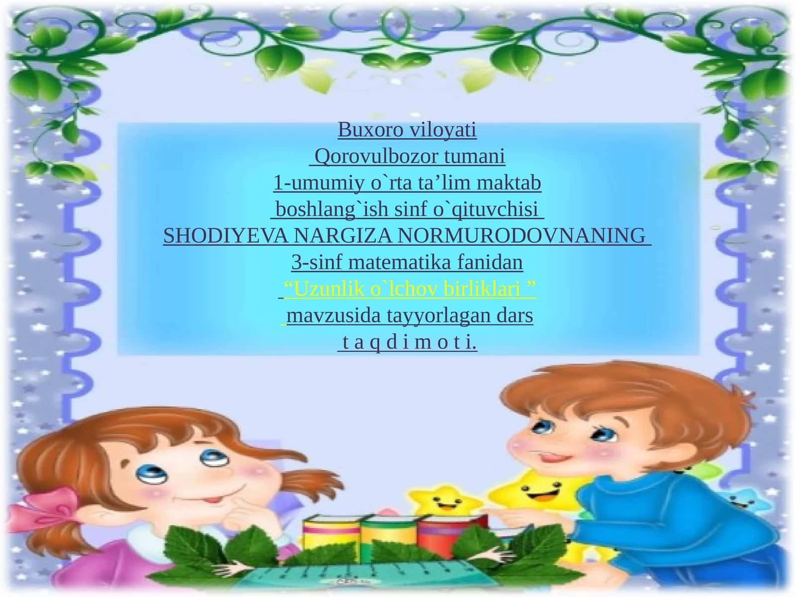 Uzunlik O`lchov Birliklari 1