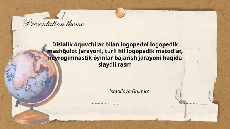Dislalik óquvchilar bilan logopedik mashқulotlar 1