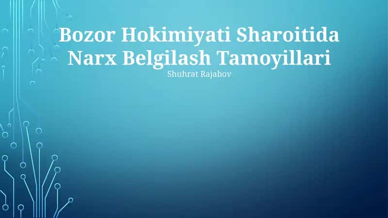 Bozor Hokimiyati Sharoitida Narx Belgilash Tamoyillari 1