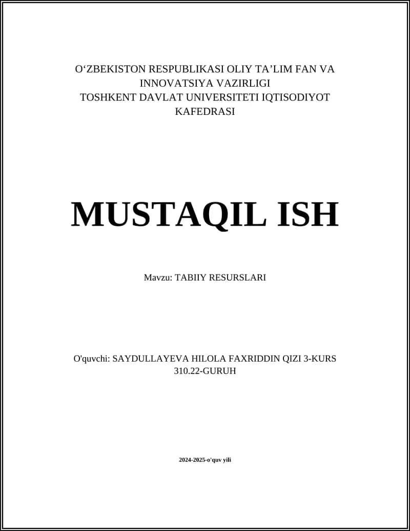 TABIIY RESURSLARI 1
