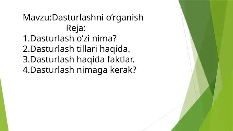 Dasturlashnio’rganish 1