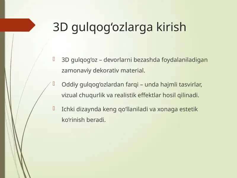 3D gulqog‘ozlarga kirish 1