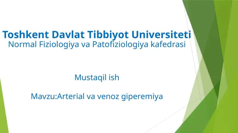 Arterial va venoz giperemiya 1