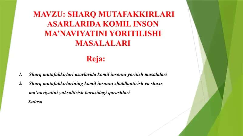 Sharq Muta fakkir Sherlarida Komil Inson Ma'naviyatini Yoritish Masalalari 1