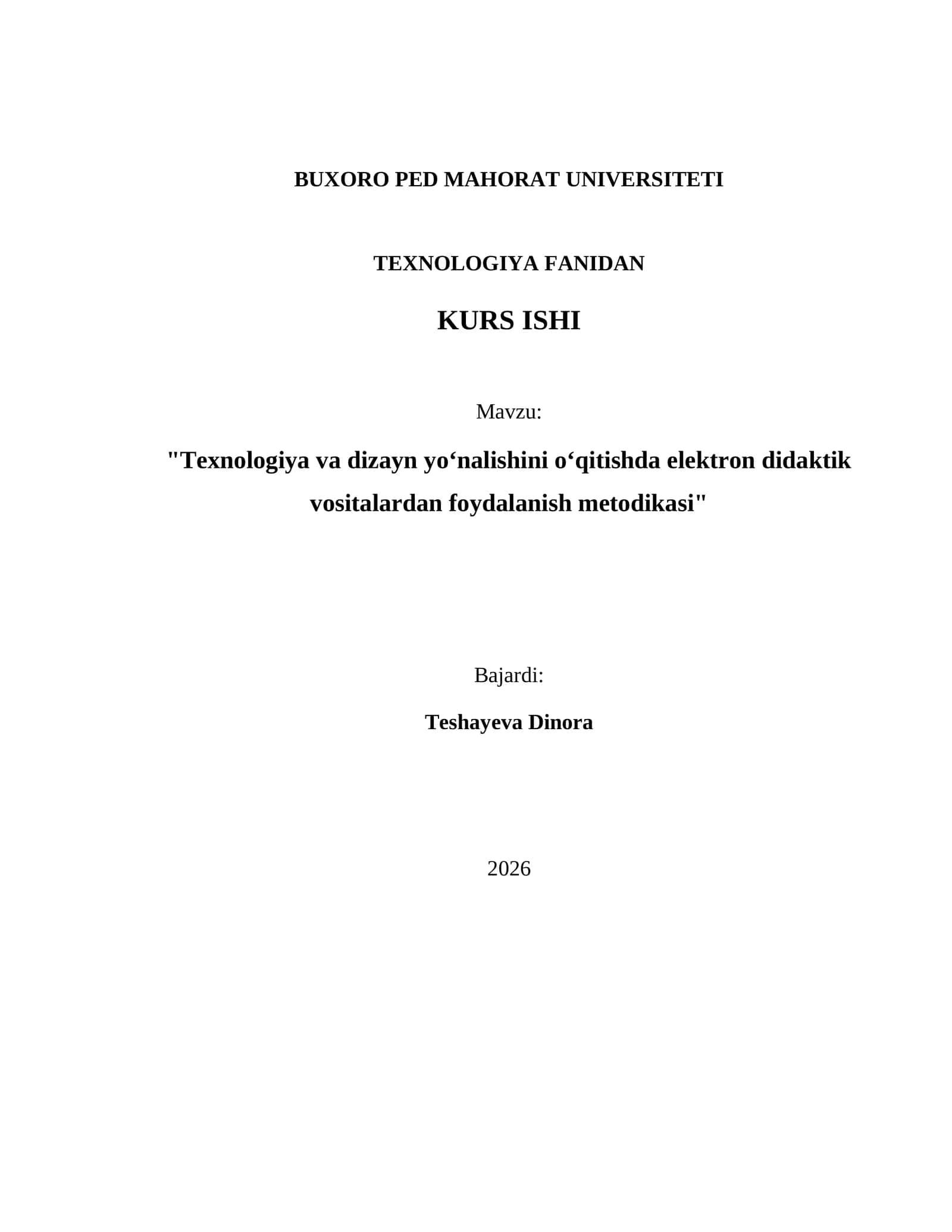 TEXNOLOGIYA VA DIZAYN YOʻNALISHINI OʻQITISHDA ELEKTRON DIDAKTIK VOSITALARDAN FOYDALANISH METODIKASI 1