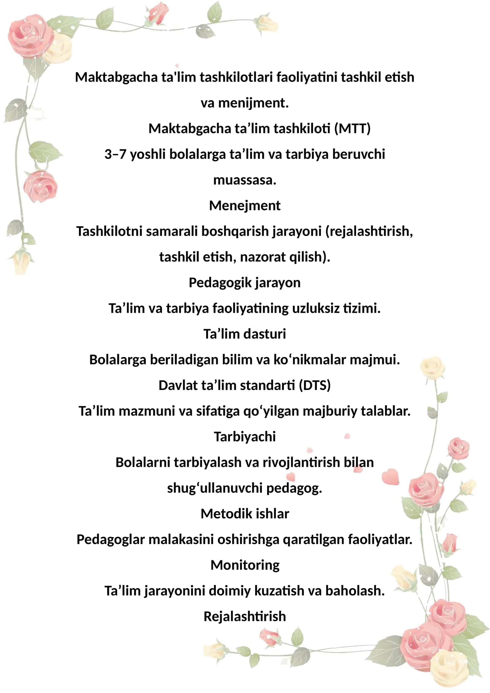 Maktabgacha ta'lim tashkilotlari faoliyatini tashkil etish va menijment 1