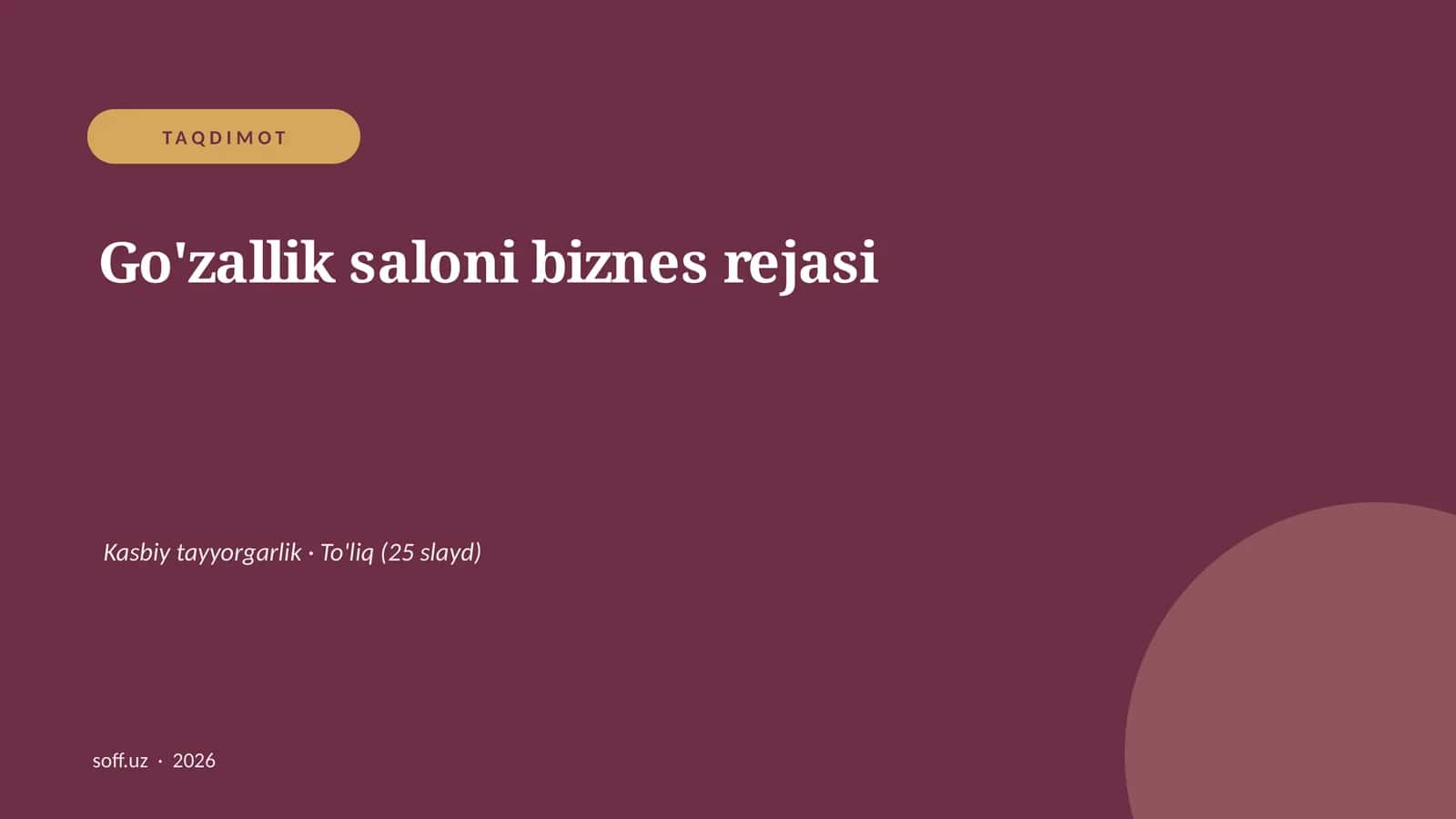 Go'zallik saloni biznes rejasi 1