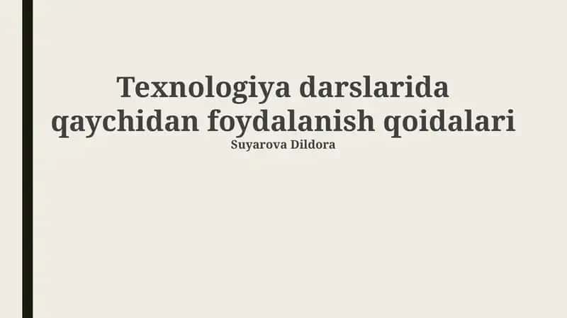 Qaychidan foydalanish qoidalari 1