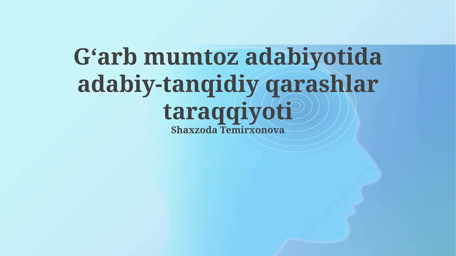 G‘arb mumtoz adabiyotida adabiy-tanqidiy qarashlar taraqqiyoti 1