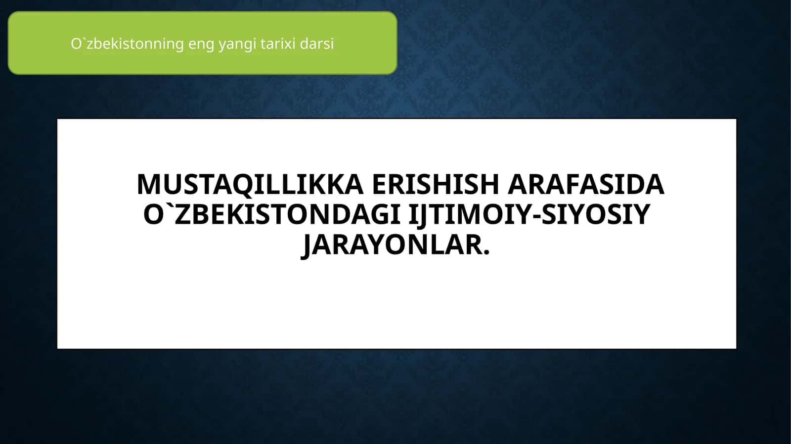 «Kadrlardesanti» O'zbekistonliklar jamiyatni qayta qurish islohotlari 1