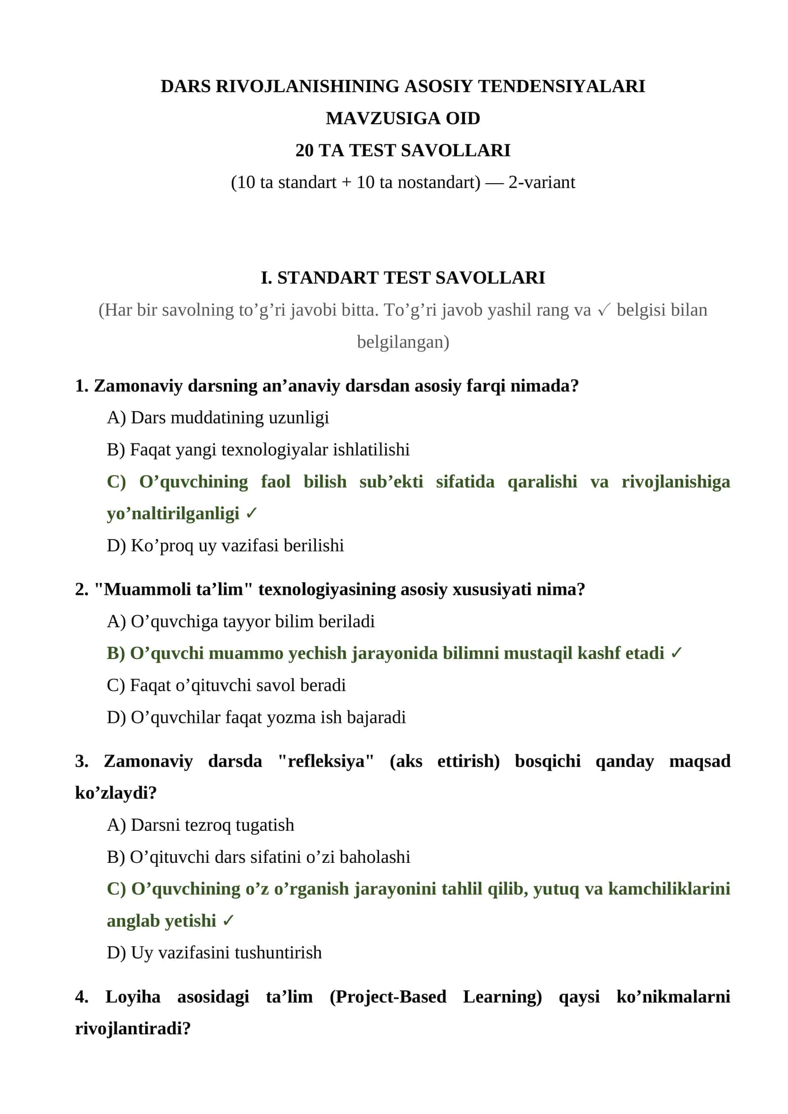DARS RIVOJLANISHINING ASOSIY TENDENSIYALARI 1