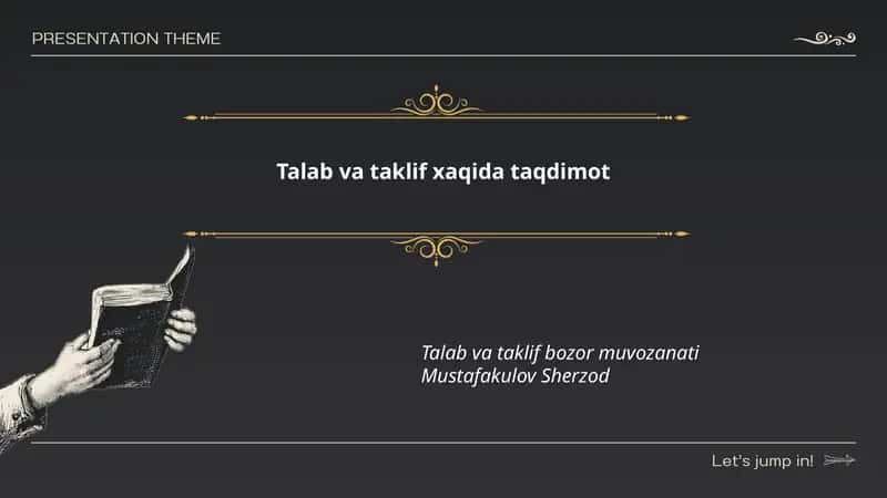 Talab va taklif xaqida taqdimot 1