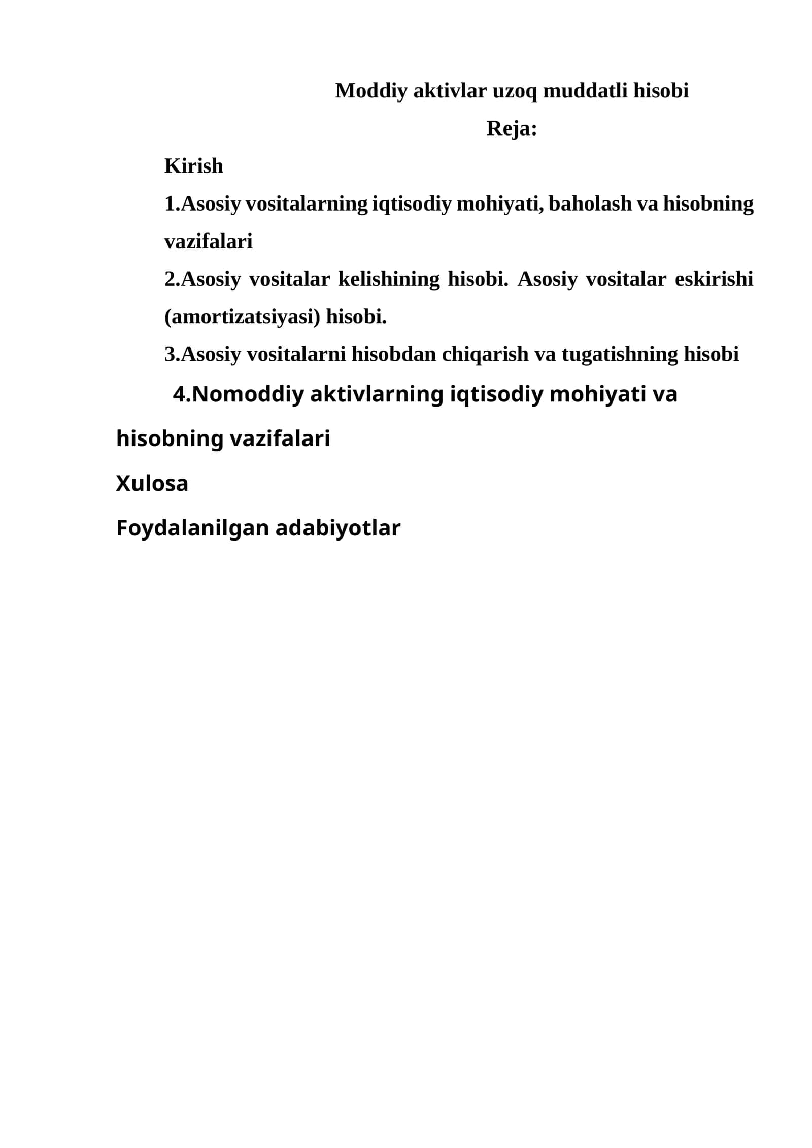 Moddiy aktivlar uzoq muddatli hisobi 1