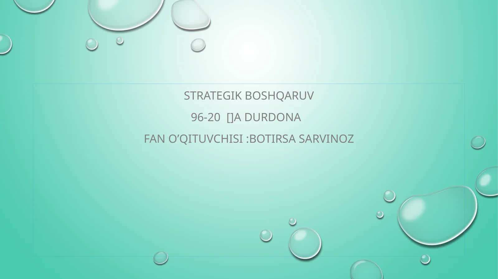 Strategik boshqaruv 1
