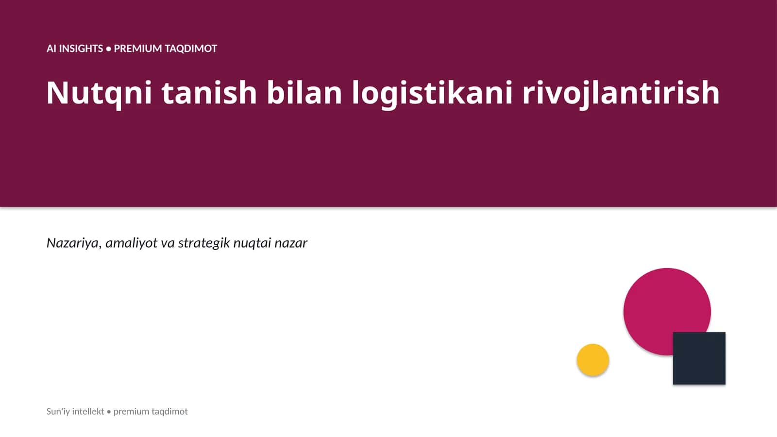 Nutqni tanish bilan logistikani rivojlantirish 1