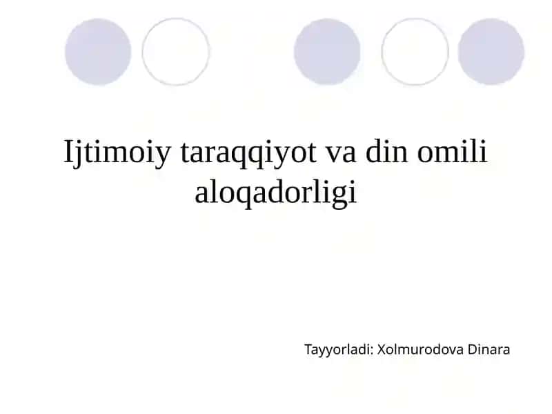 Ijtimoiy taraqqiyot va dinomilialoqadorligi
