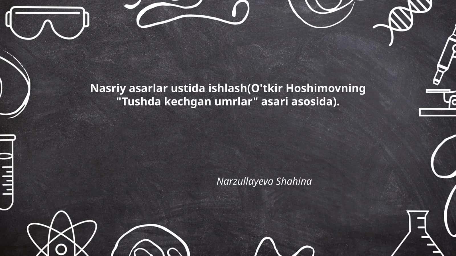 Tushda kechgan umrlar asarining mavzui 1