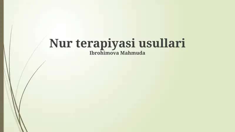 Nur terapiyasi usullari 1