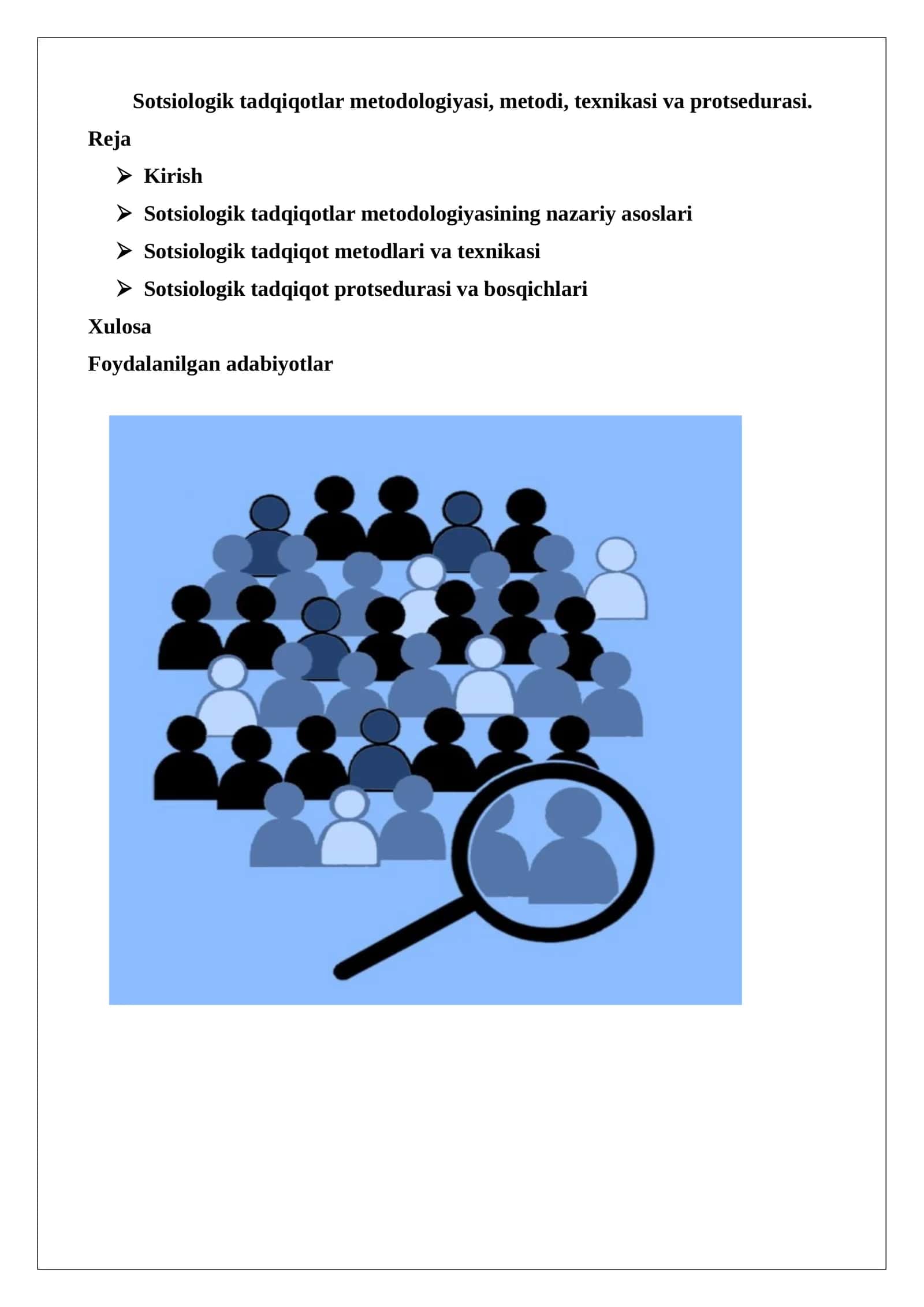 Sotsiologik tadqiqotlar metodologiyasi 1