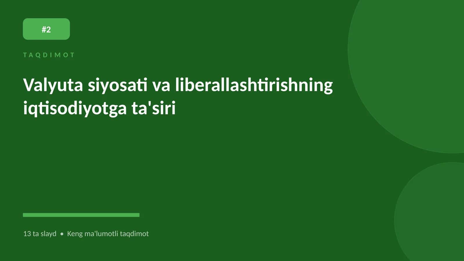 Valyuta siyosati va liberallashtirishning iqtisodiyotga ta'siri 1