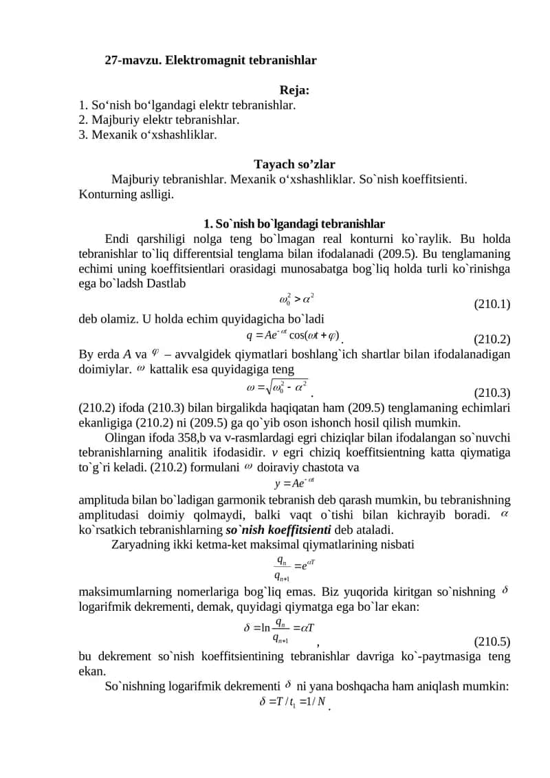 Elektromagnit tebranishlar 1