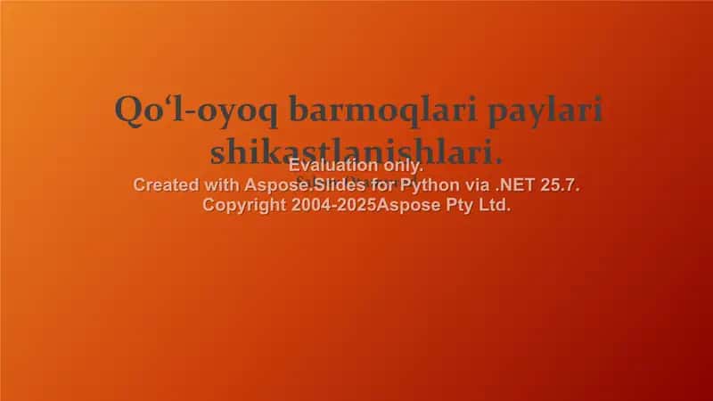 Qo‘l-oyoq barmoqlari paylari shikastlanishlari 1