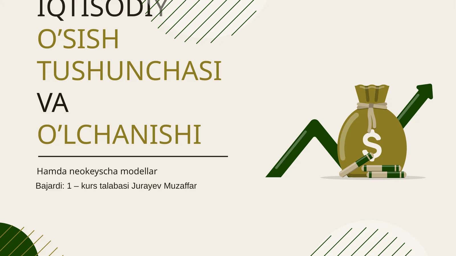 IQTISODIYO’SISH TUSHUNCHASIVAO’LCHANISHI 1