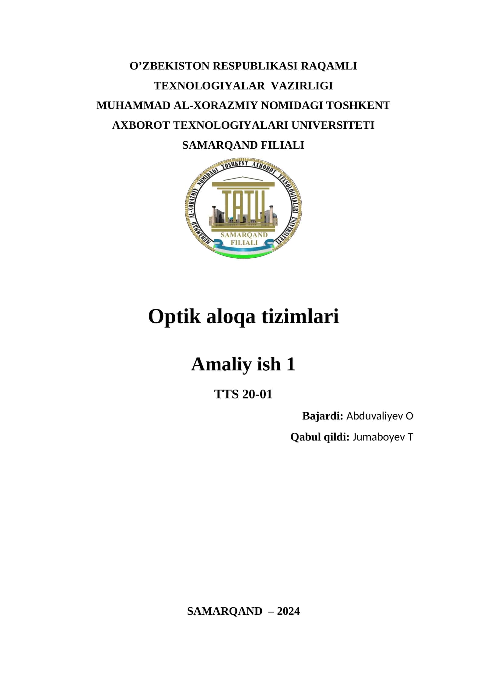 Optik aloqa tizimlari 1