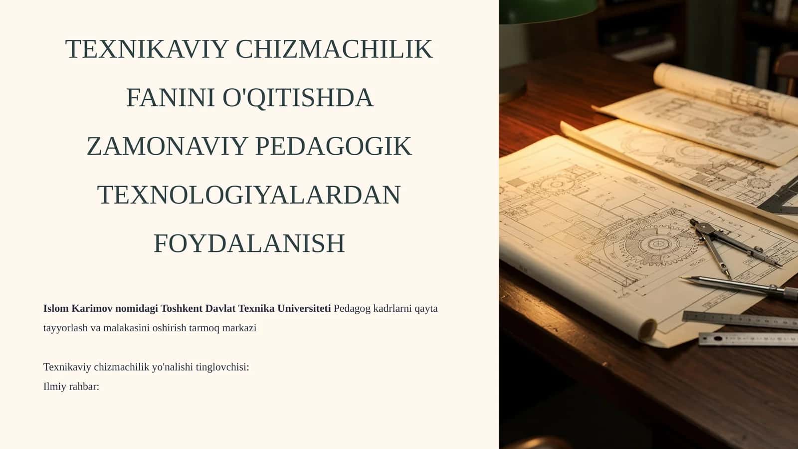 Texnikaviy Chizmachilik Fanini O'qitishda Zamonaviy Pedagogik Texnologiyalardan Foydalanish 1