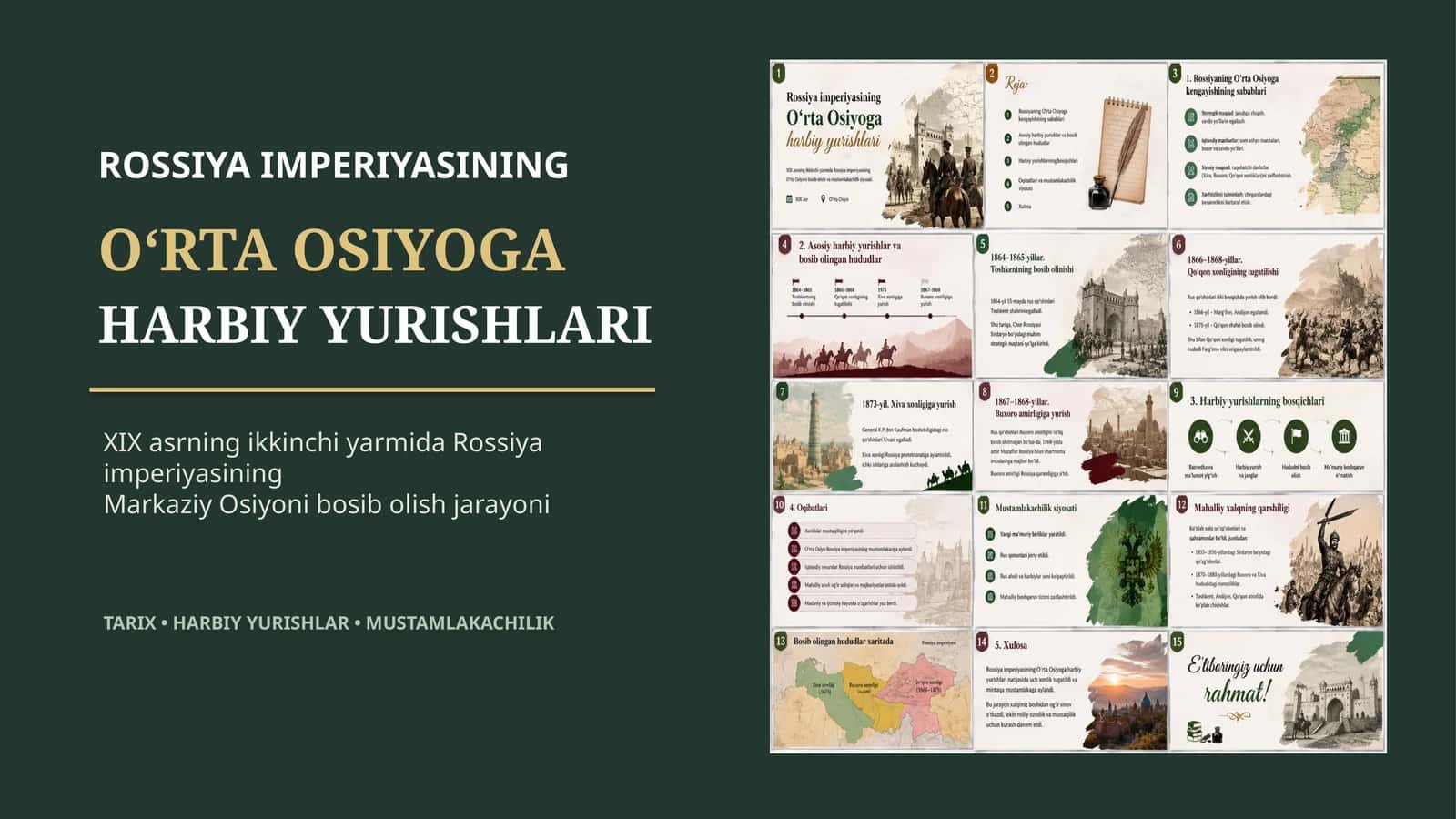 ROSSIYA IMPERIYASINING O‘RTA OSIYOGA HARBIY YURISHLARI 1