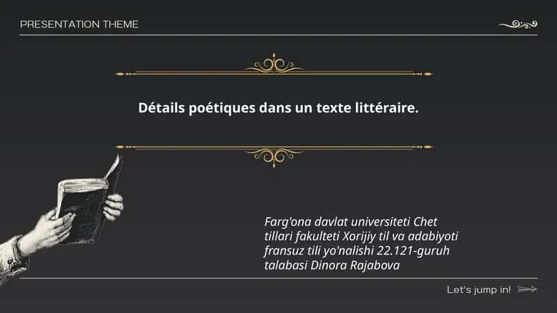 Détails poétiques dans un texte littéraire 1