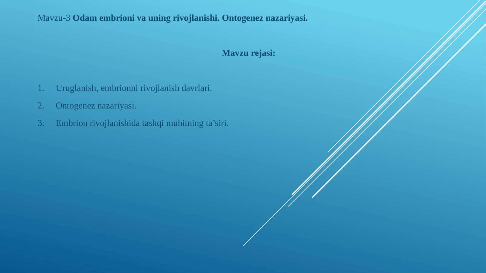Одам embrionining rivojlanishi 1
