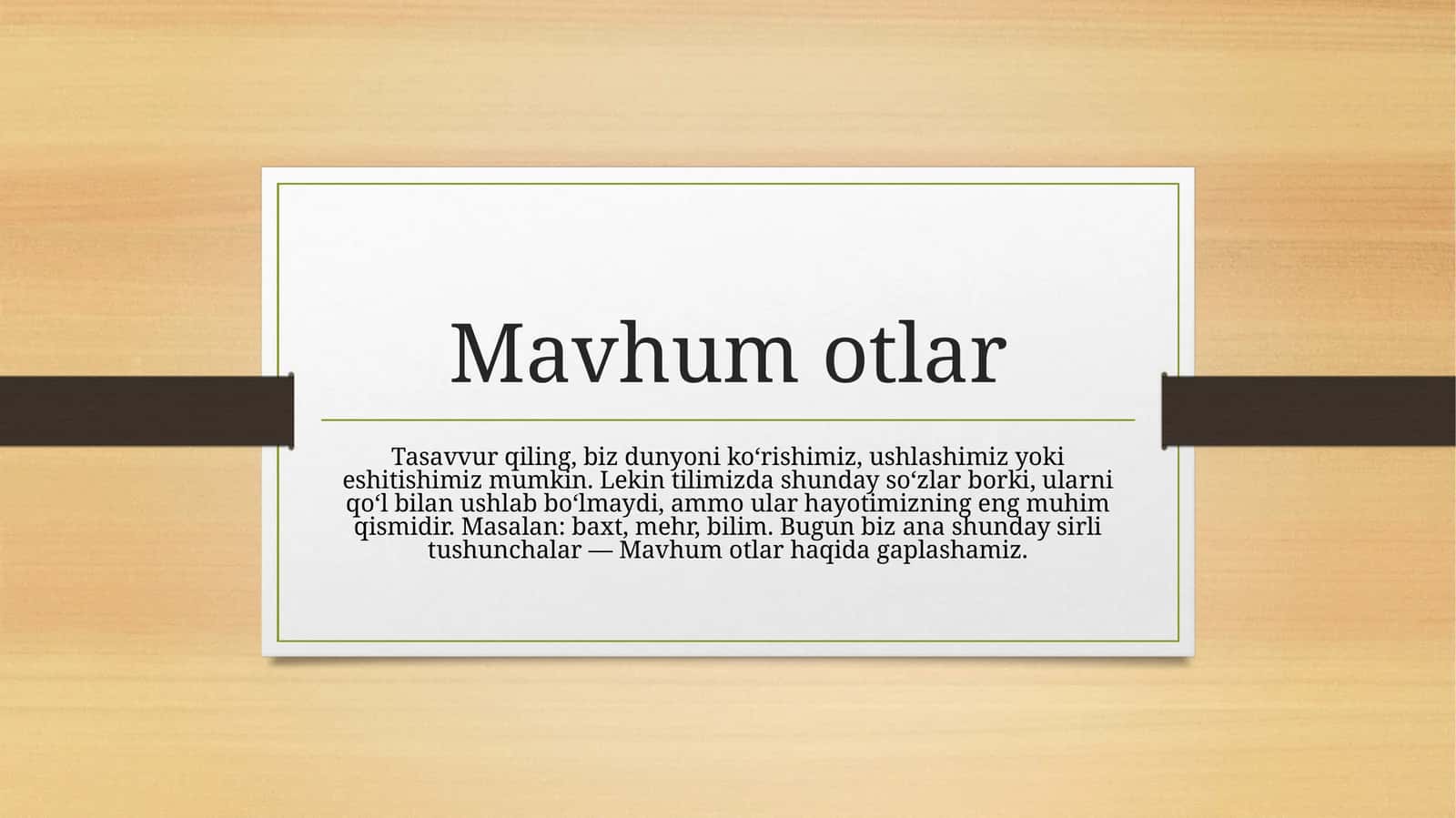 Mavhum otlar 1