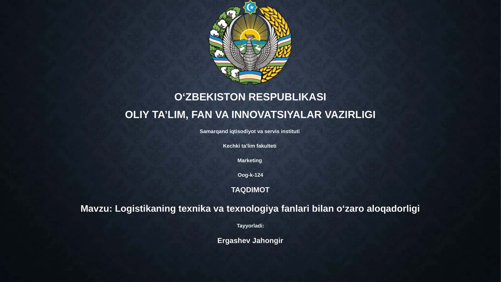 Logistikaning texnika va texnologiya fanlari bilan oʻzaro aloqadorligi 1