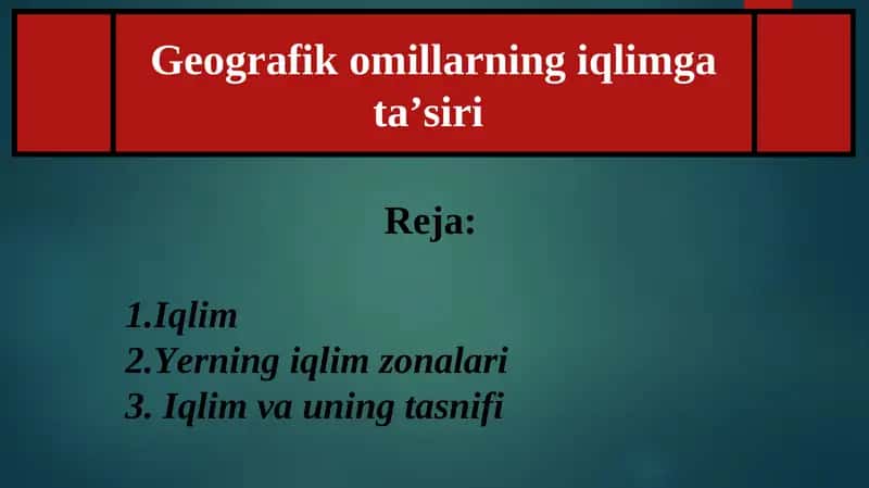 Iqlimning Geografik Omillari 1