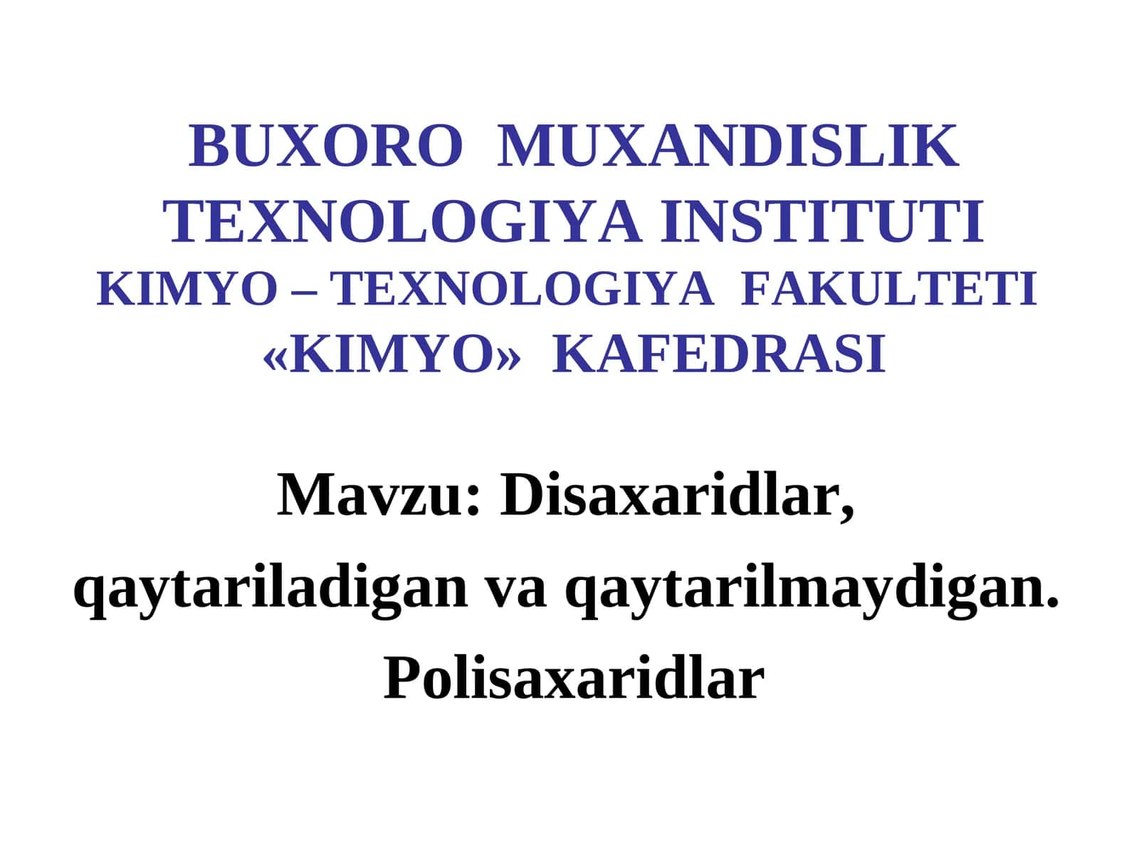 Disaxaridlar va polisaxaridlar 1