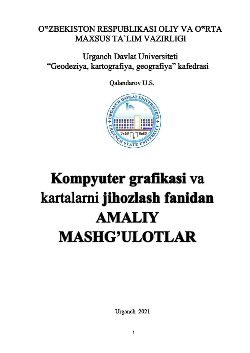 Kartografiya fanining amaliy mashg'ulotlari 1