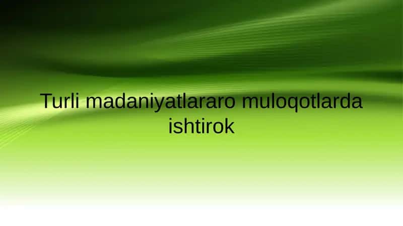 Madaniyatlararo muloqot 1