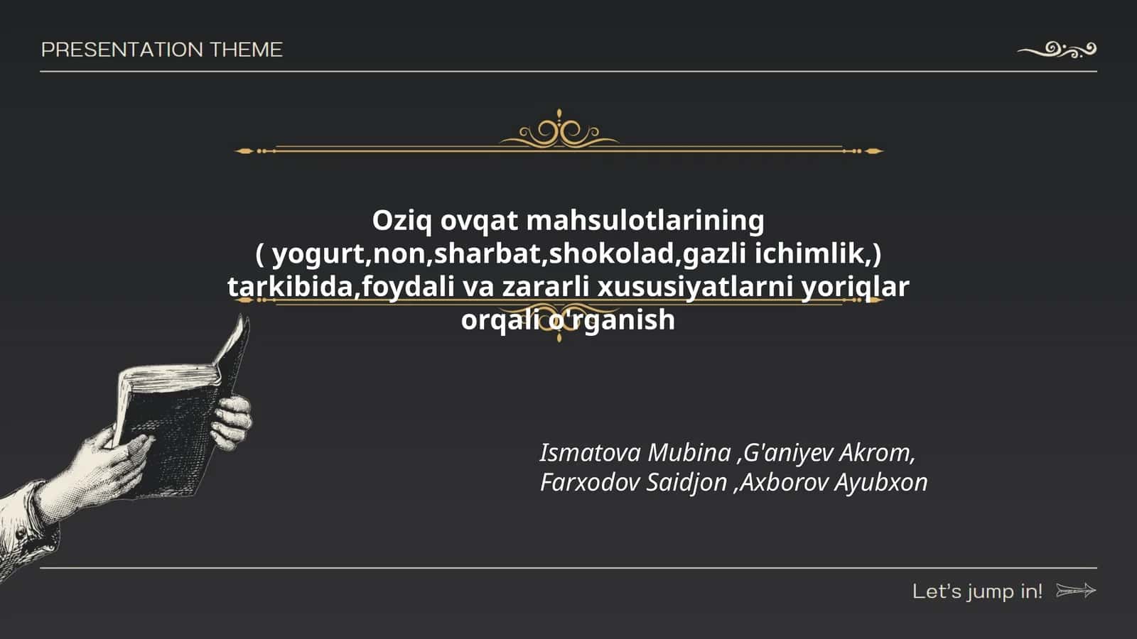 Oziq ovqat mahsulotlarining tarkibi 1