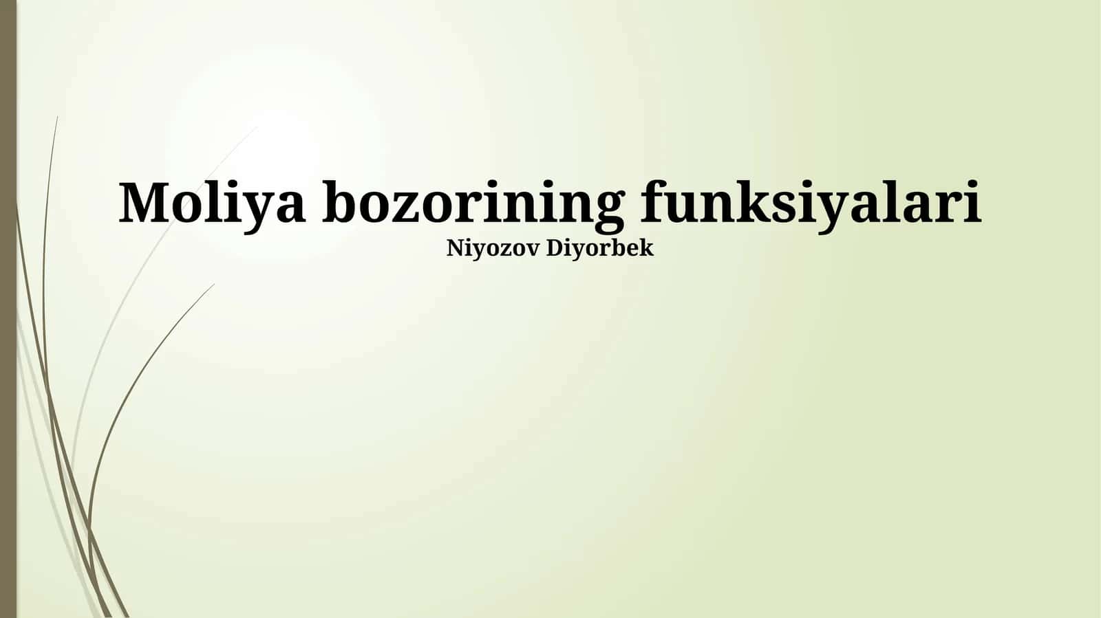 Moliya bozorining funksiyalari 1