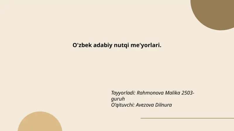 O'zbek adabiy nutqi me'yorlari 1
