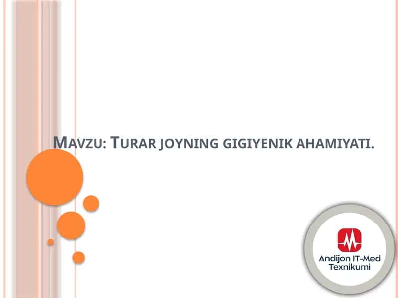 Turar joyning gigiyenik ahamiyati 1