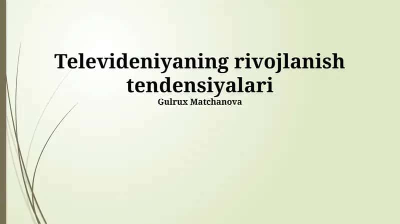Televizion Kontentning Yangi Formatlari 1