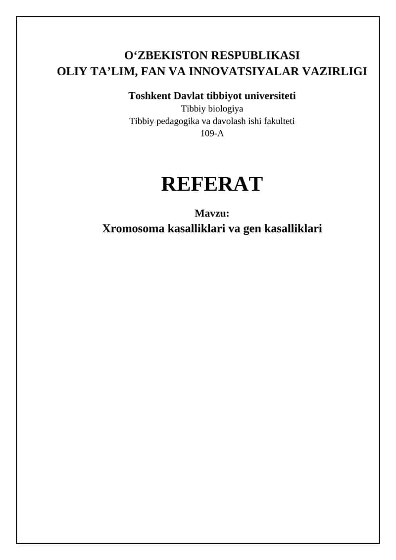 Xromosom va genetik kasalliklar 1