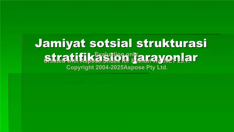 Jamiyat sotsial strukturasi stratifikasion jarayonlar 1